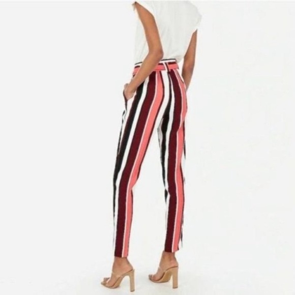 Express High Waisted Sash Tie Ankle Pant - Picture 3 of 7